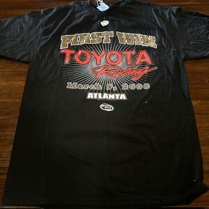 Toyota Racing Shirt Mens Large Black Motorsports Cars First Win Atlanta 2008